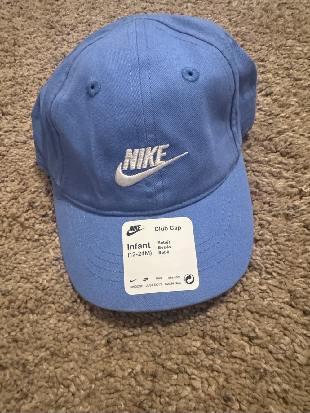Nike Baby Club Cap - Sky Blue with White Logo